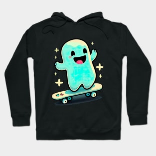 little kawaii ghost go skateboarding Hoodie